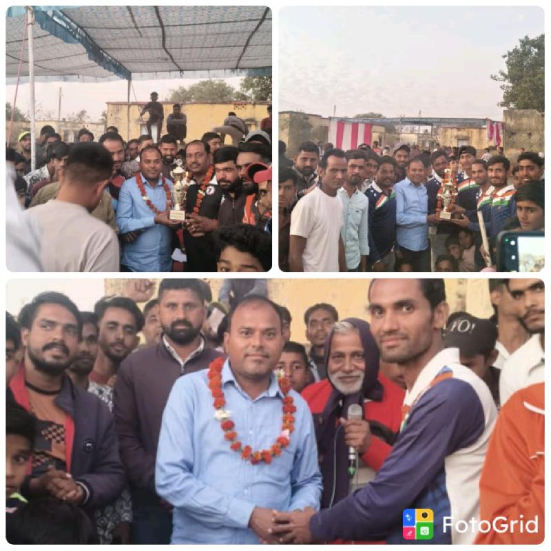 जाट में तिरंगा क्रिकेट क्लब द्वारा आयोजित पांच दिवसीय टूर्नामेंट का हुआ समापन......विजेता व उपविजेता टीम को समाजसेवी किशन लाल ब्रह्मभट्ट ने ट्राफी प्रदान कर किया सम्मानित